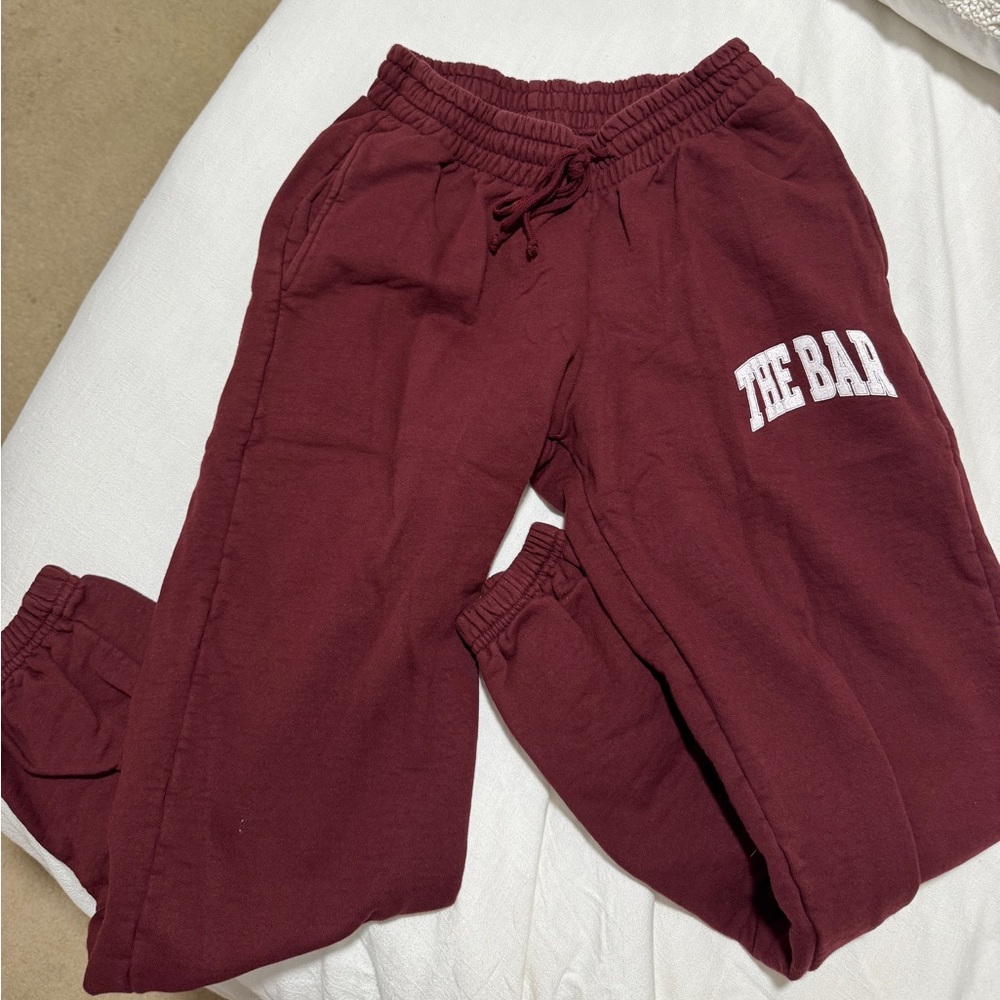The Bar maroon sweat pants